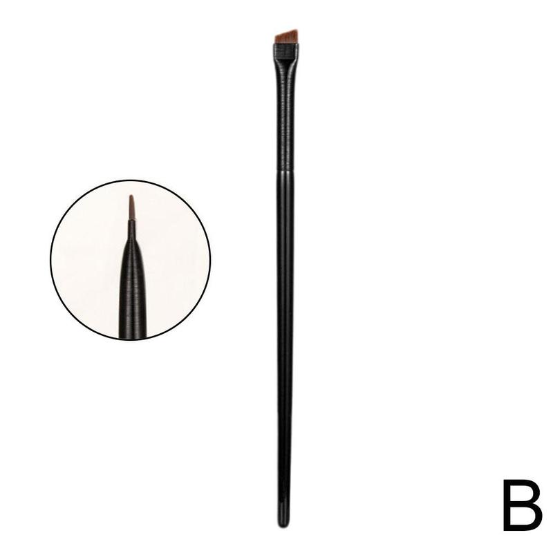 Blade-like eyeliner brush, ultra-thin angled brow brush, silkworm-shaped brush, single makeup brush, beauty tool.